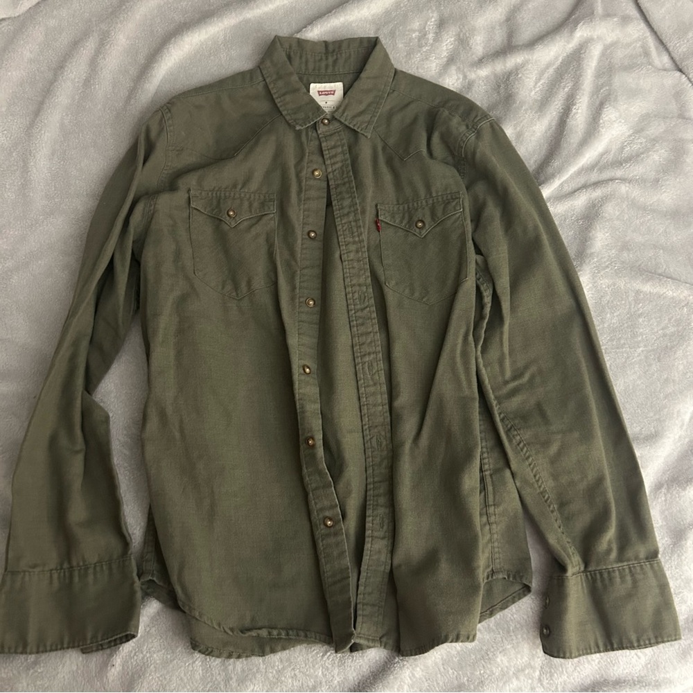 Levi’s olive button down - image 1
